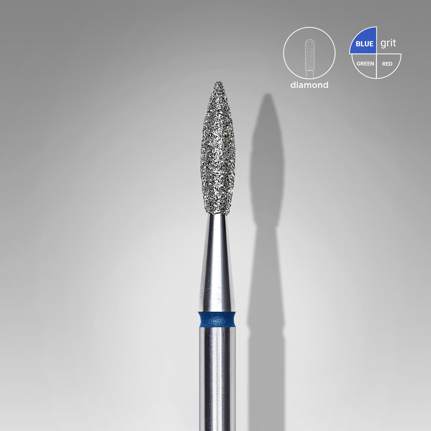 STALEKS BROCA DIAMANTE BIT POINTED FLAME BLUE EXPERT HEAD DIAMETRO 2,1 MM / WORKING PART 8 MM