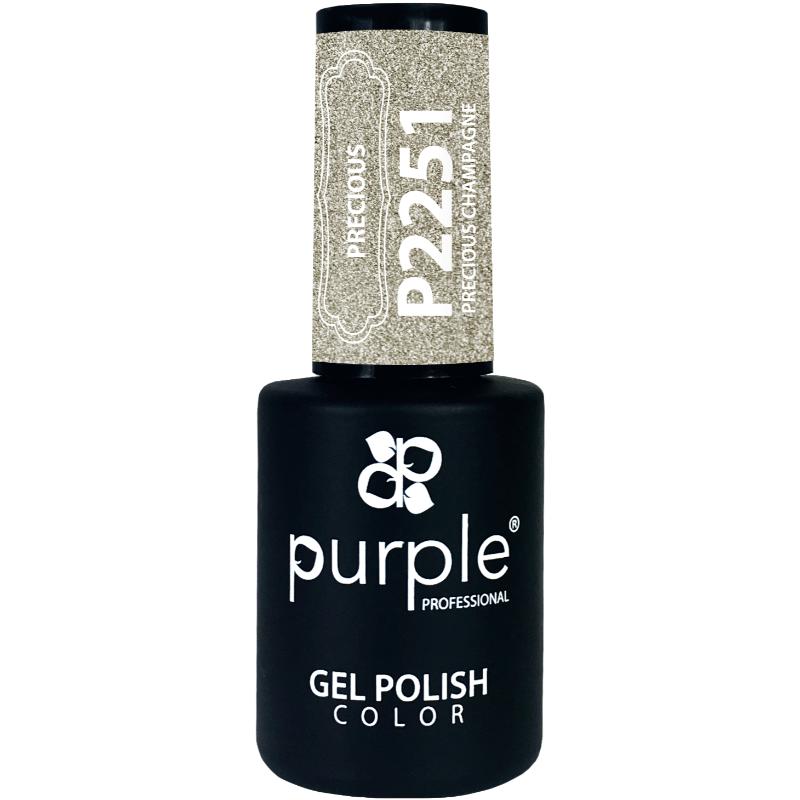 PURPLE VERNIZ GEL PRECIOUS CHAMPAGNE GLITTER 10ML