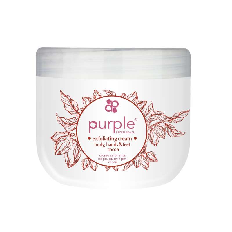 PURPLE EXFOLIATING CREAM BODY, HANDS & FEET COCOA - VEGAN 300ML