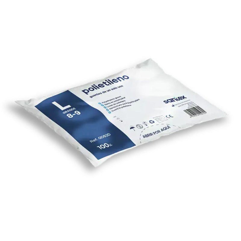 GUANTES DE POLIETILENO SANTEX - 100 UNIDADES