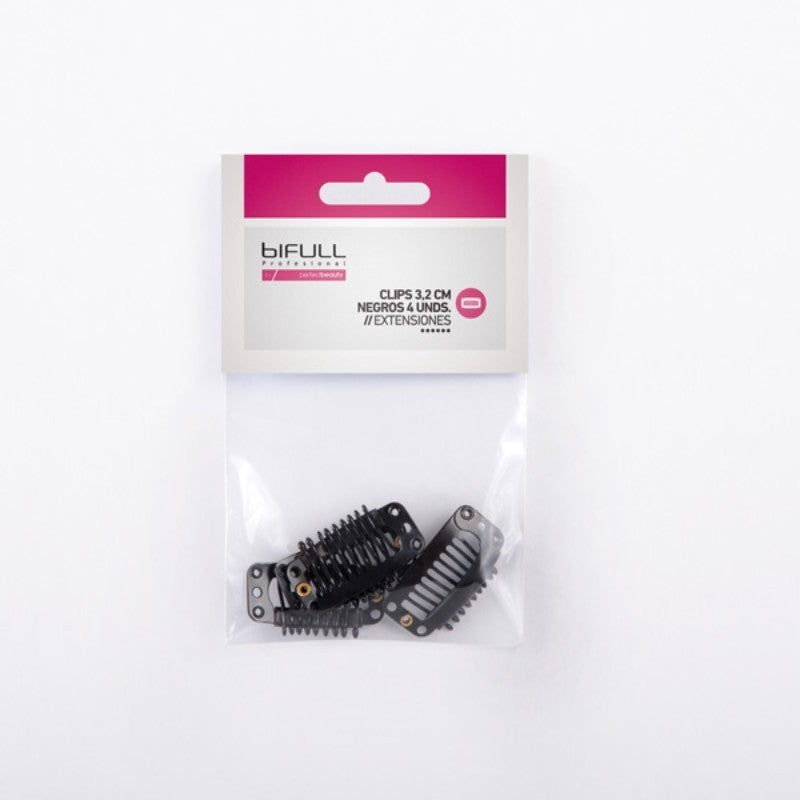 BIFULL CLIPS EXTENSÕES 3.2CM PRETAS 4 UN