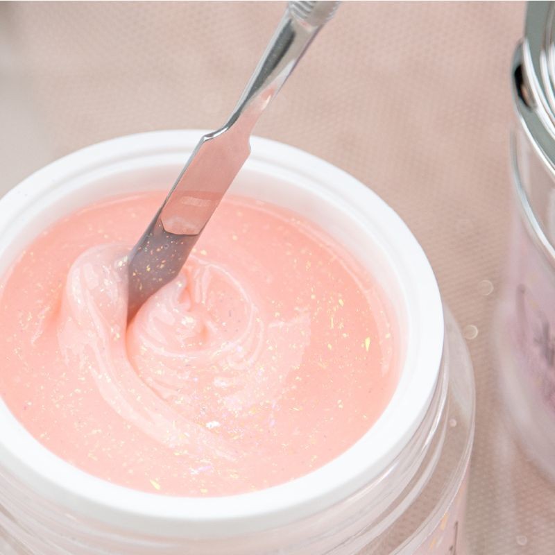 INOCOS GEL CONSTRUÇÃO GLITTER GEL NUDE LEITOSO 30GR