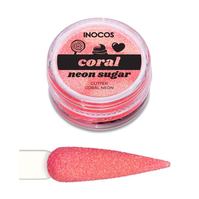 PÓ GLITTER NEON SUGAR CORAL 3GR