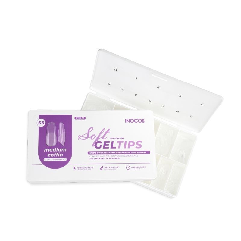 INOCOS SOFT GEL TIPS MEDIUM COFFIN (S3)