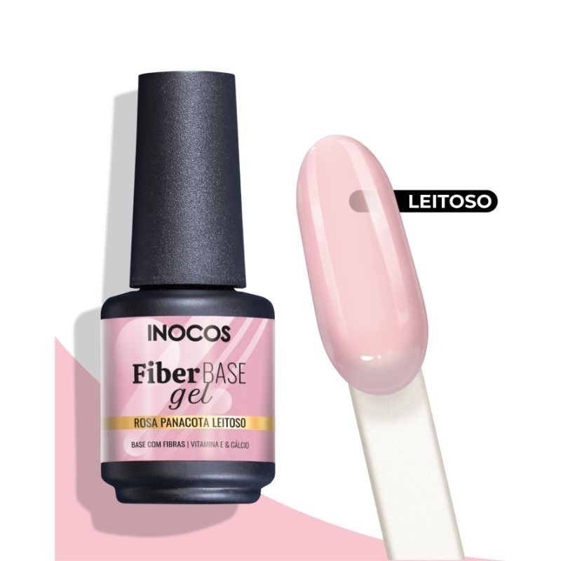 VERNIZ GEL FIBER BASE COVER ROSA PANACOTA LEITOSO