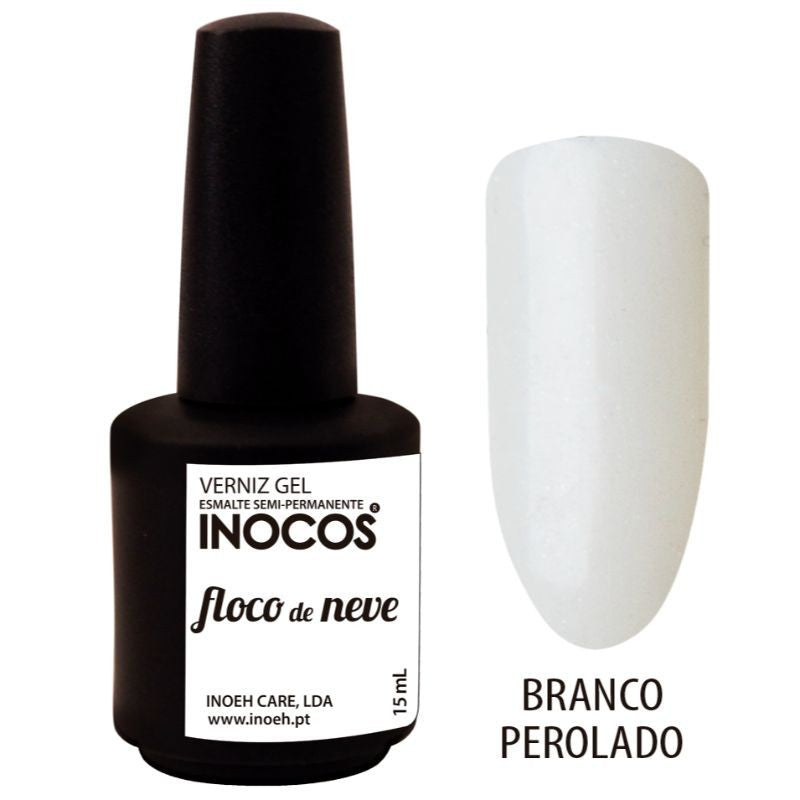 VERNIZ GEL FLOCO DE NEVE - 'BRANCO PEROLADO'