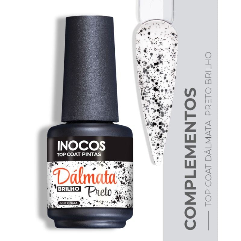 VERNIZ GEL TOP COAT DÁLMATA PRETO BRILHO 15ML