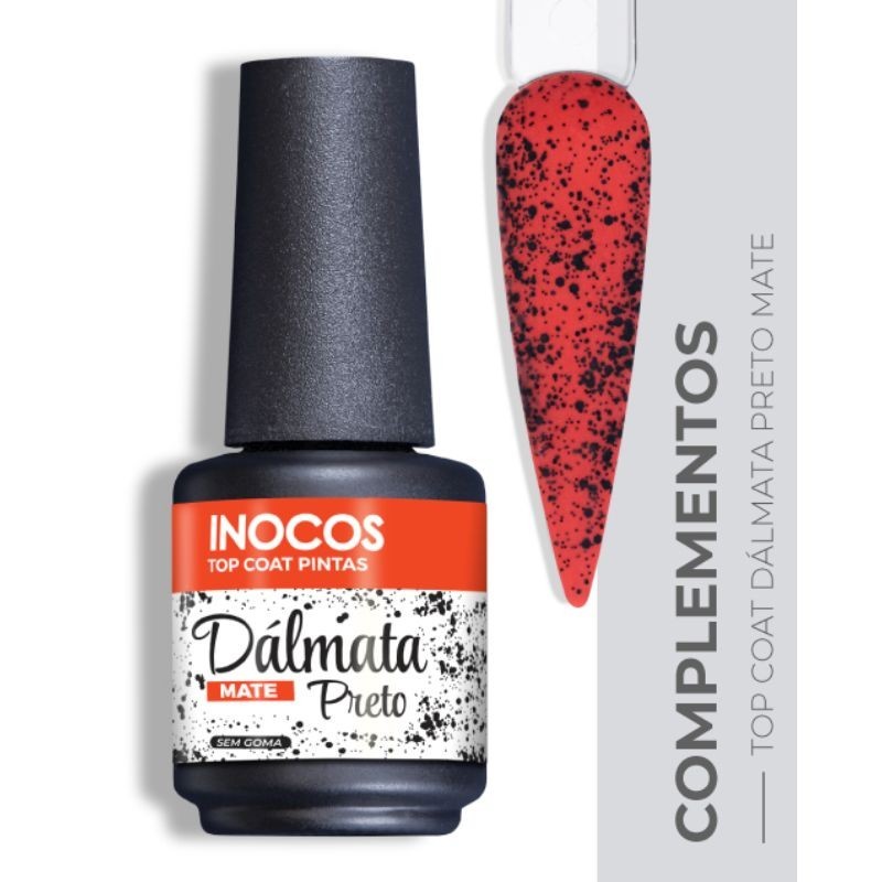 VERNIZ GEL TOP COAT DÁLMATA PRETO MATE 15ML
