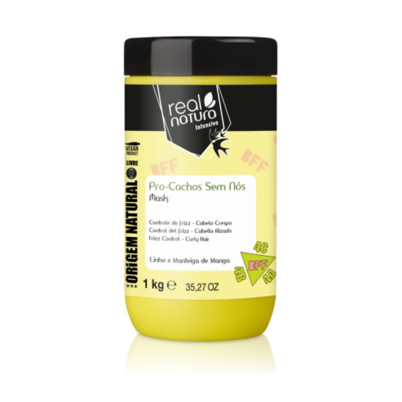REAL NATURA MÁSCARA SEM SAL BFF PRO-CACHOS SEM NÓS 1KG