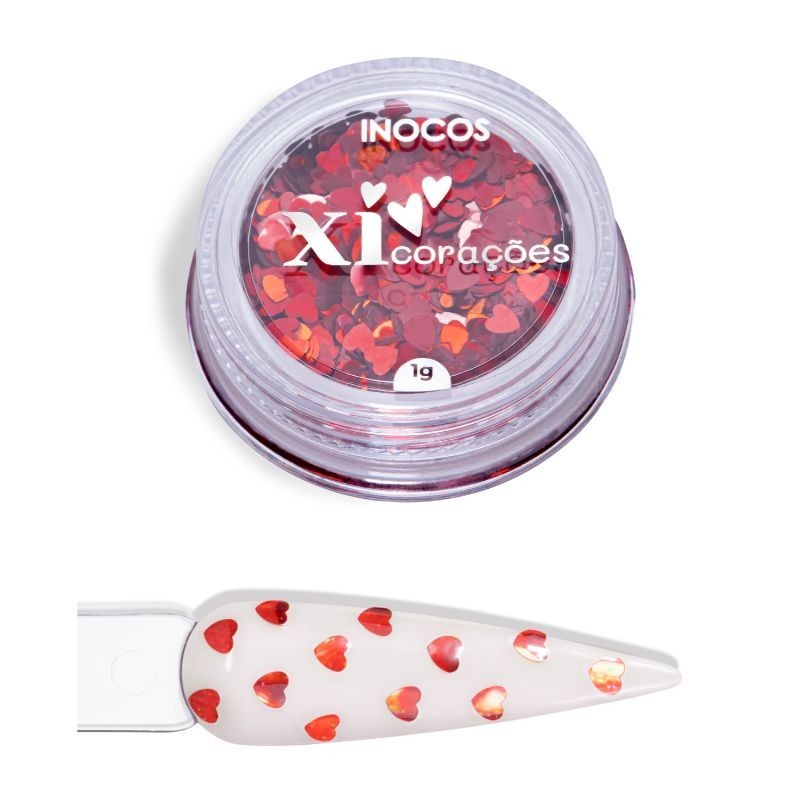 INOCOS GLITTER XI-CORAÇÃO VERMELHO 1GR