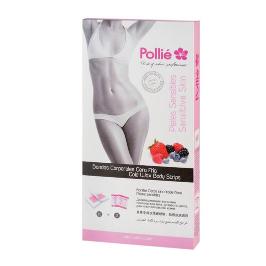 POLLIE CAIXA 20 BANDAS CERA CORPORAL FRUTOS VERMELHOS  