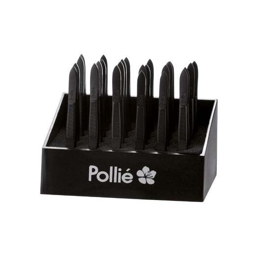POLLIE PINÇA DEPILATÓRIA 9CM PRETA OBLÍQUA  
