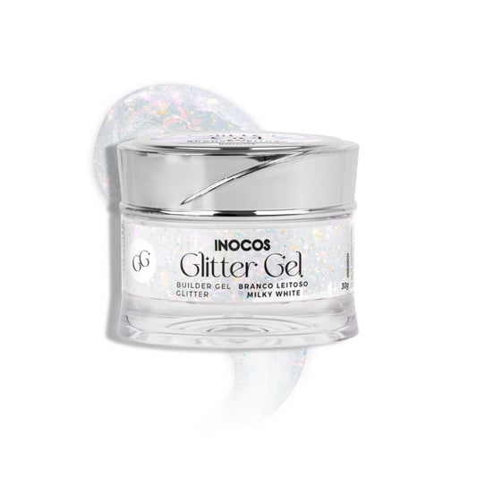 GEL CONSTRUÇÃO GLITTER GEL BRANCO LEITOSO 30GR
