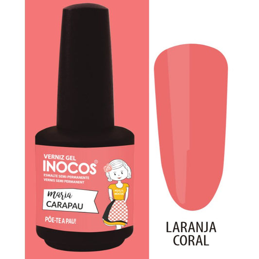 VERNIZ GEL MARIA CARAPAU LARANJA CORAL 15ML 