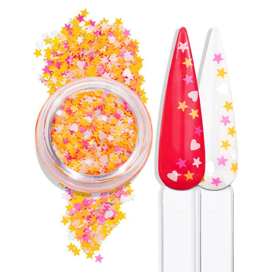 GLITTER FANTASIA MIX LARANJA ROSA E BRANCO 1GR