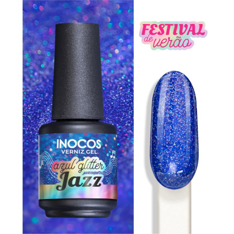 VERNIZ GEL FESTIVAL VERÃO AZUL GLITTER JAZZ 15ML