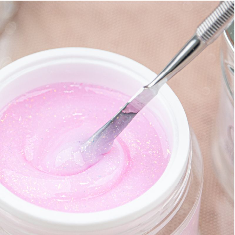GEL CONSTRUÇÃO GLITTER GEL ROSA LEITOSO 30GR