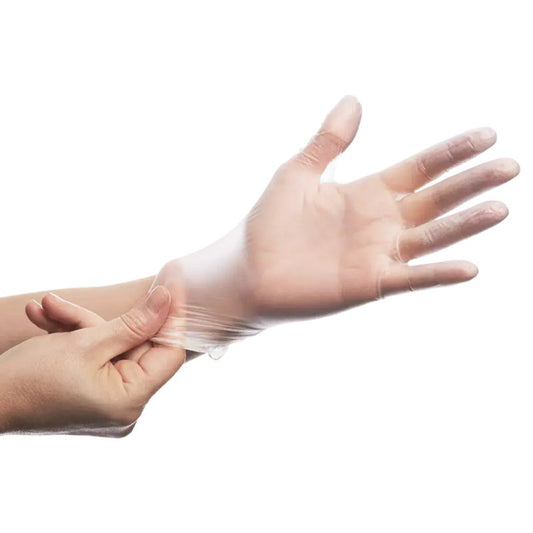 SANTEX LUVAS VINIL TRANSPARENTE S/ PO - TAM M - 100UN