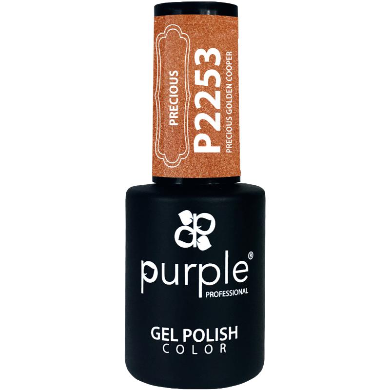 PURPLE VERNIZ GEL PRECIOUS GOLDEN COOPER  GLITTER 10ML