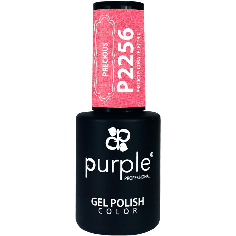 PURPLE VERNIZ GEL PRECIOUS CORAL ELECTRIC  GLITTER 10ML