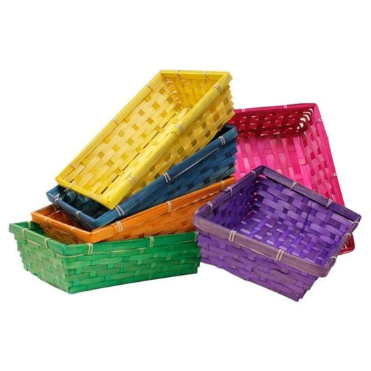 CESTO NATURAL CORES SORTIDAS 30X21X6,5CM