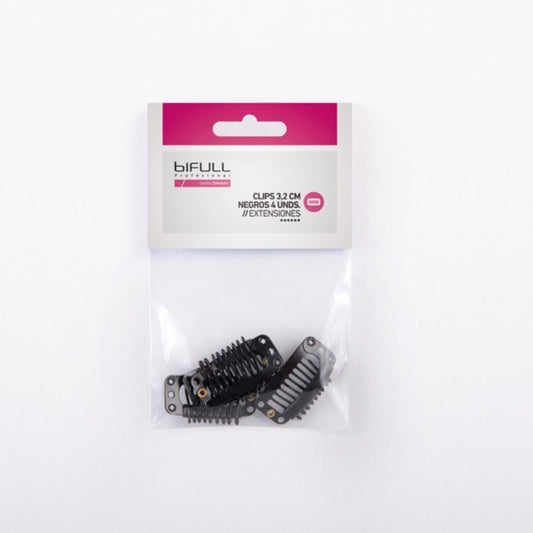 BIFULL CLIPS EXTENSÕES 3.2CM PRETAS  4 UN