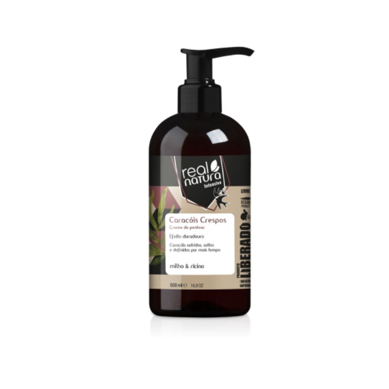 REAL NATURA CREMA PARA PEINAR SIN ENJUAGUE PARA RIZOS CON FRIZZ 500ML