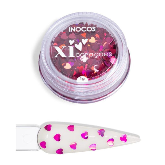 INOCOS GLITTER XI-CORAÇÃO ROSA 1GR