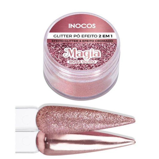 PÓ GLITTER MAGIA ROSA OURO  3GR
