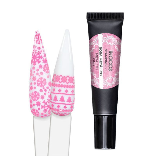 STAMPING GEL ROSA  METÁLICO 8ML      