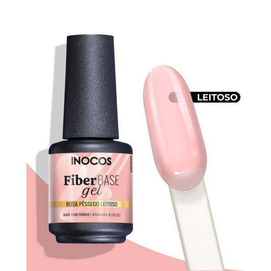 VERNIZ GEL FIBER BASE COVER ROSA PÊSSEGO LEITOSO