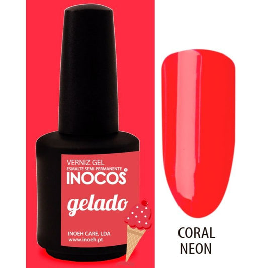 VERNIZ GEL GELADO 15ML - CORAL NEON