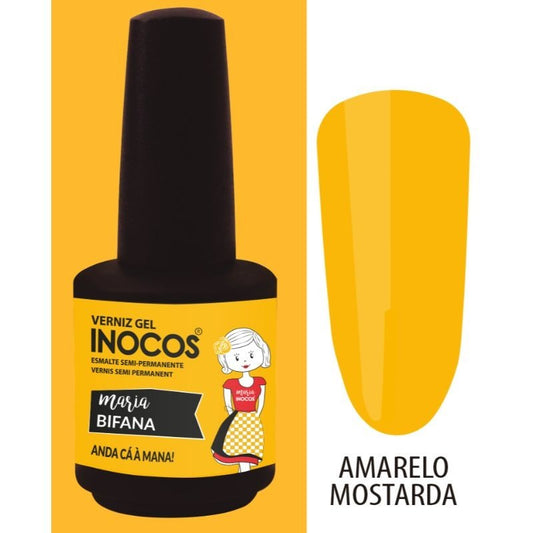 VERNIZ GEL MARIA BIFANA AMARELO MOSTARDA 15ML 