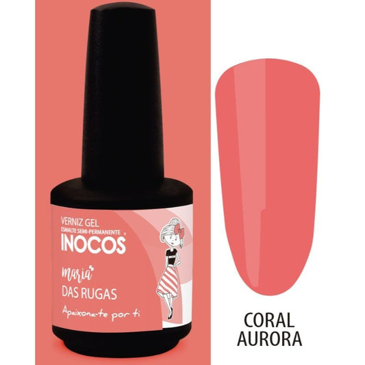 VERNIZ GEL MARIA DAS RUGAS CORAL AURORA 15ML 