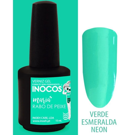 VERNIZ GEL MARIA RABO DE PEIXE VERDE ESMERALDA NEON 15ML 