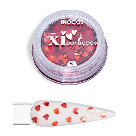INOCOS GLITTER XI-CORAÇÃO VERMELHO 1GR